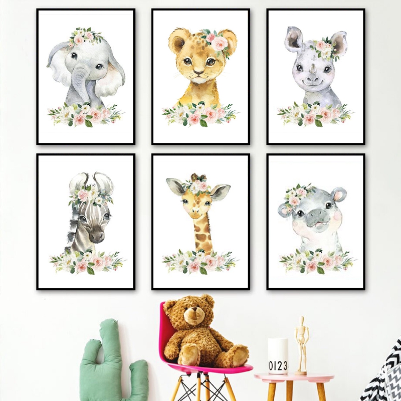 Baby Nursery Decor Girl - Obrazy na płótnie z motywem kwiatowej
