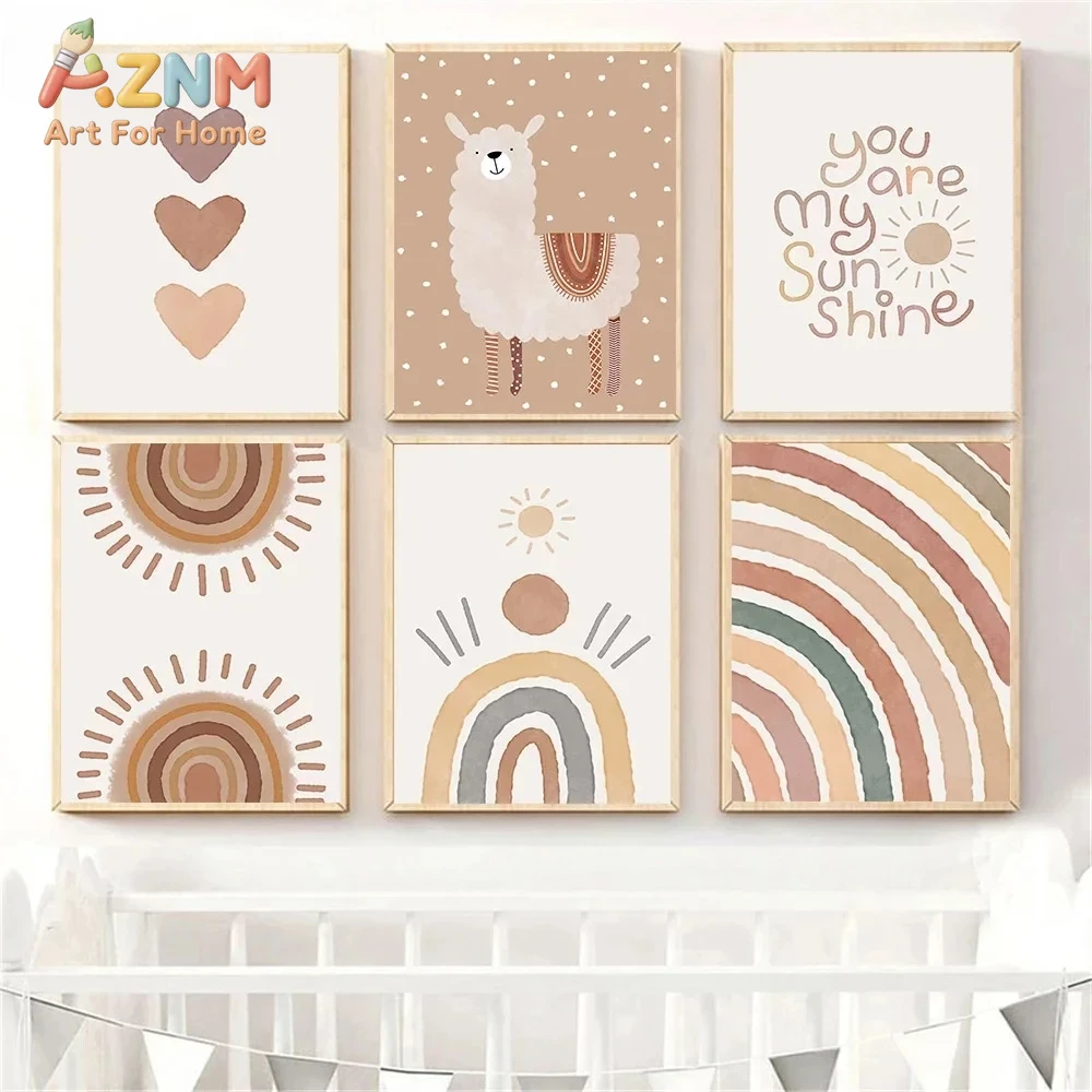 Baby Nursery You Are My Sunshine - AZNM Boho Neutralny Obraz na Płótnie
