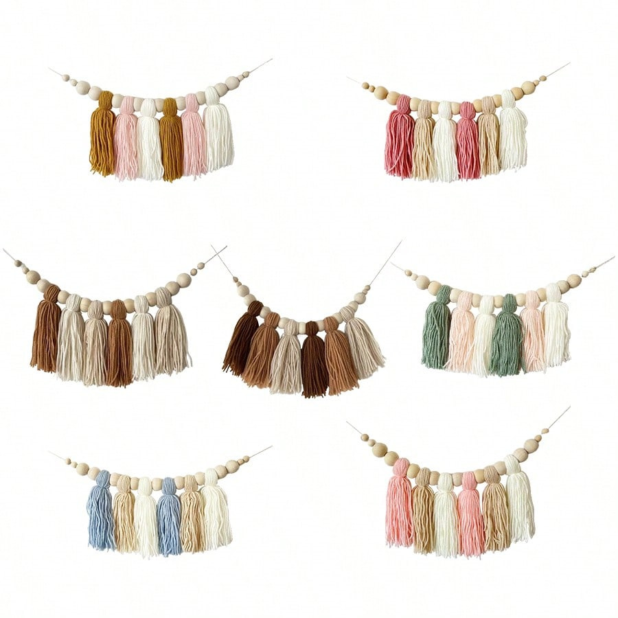 Baby Nursery Garland - Boho bawełniana girlanda z frędzlami dekoracja