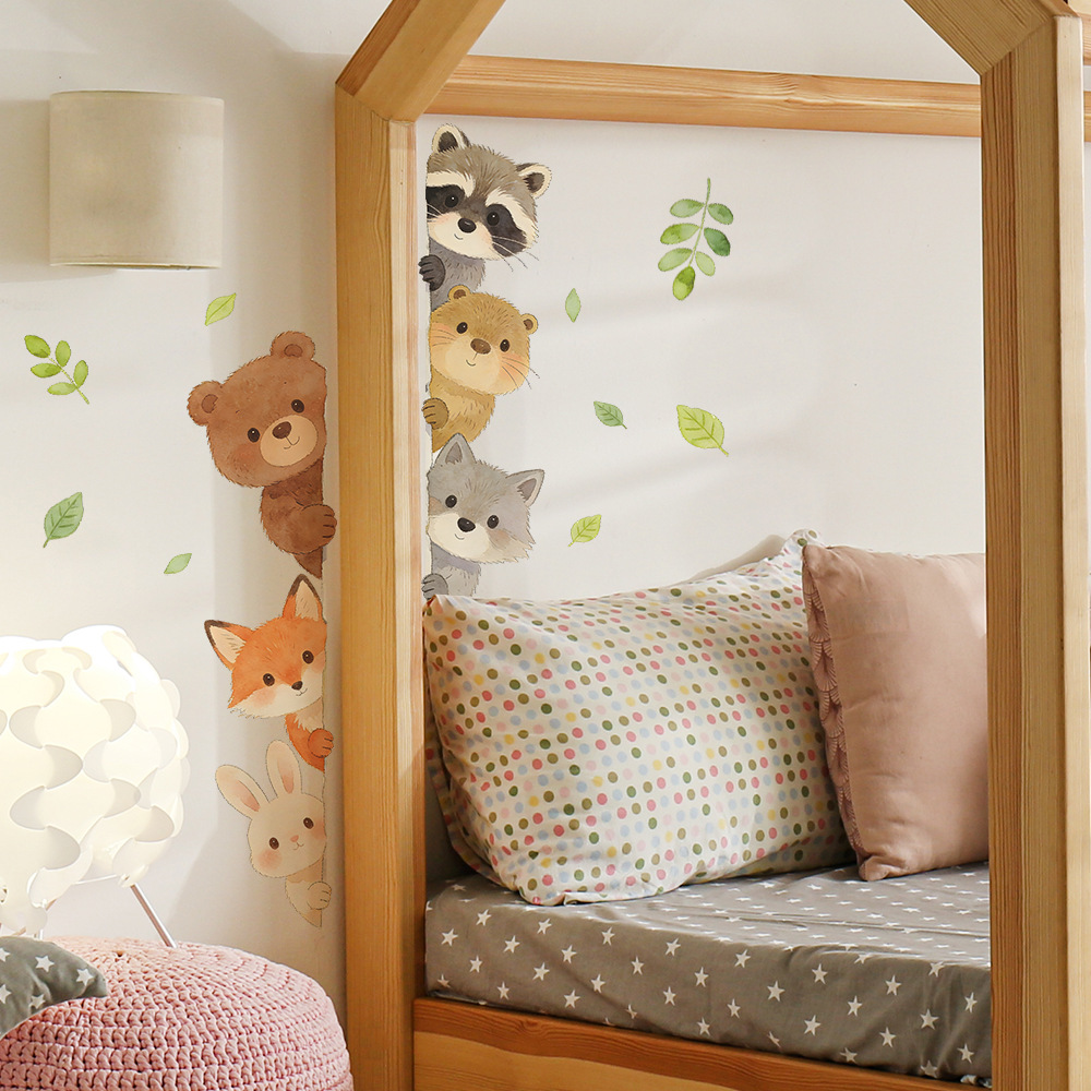 Baby Nursery Wallpaper Girl - Urocze naklejki ścienne z motywem leśnych
