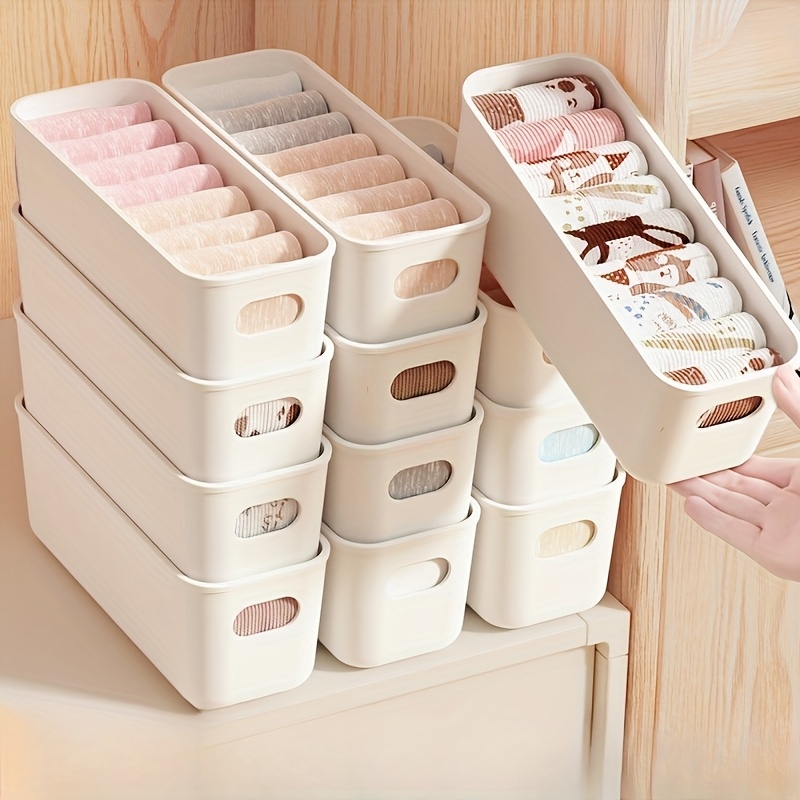Drawer Dresser White - 4 szt. Białe plastikowe pudełka do