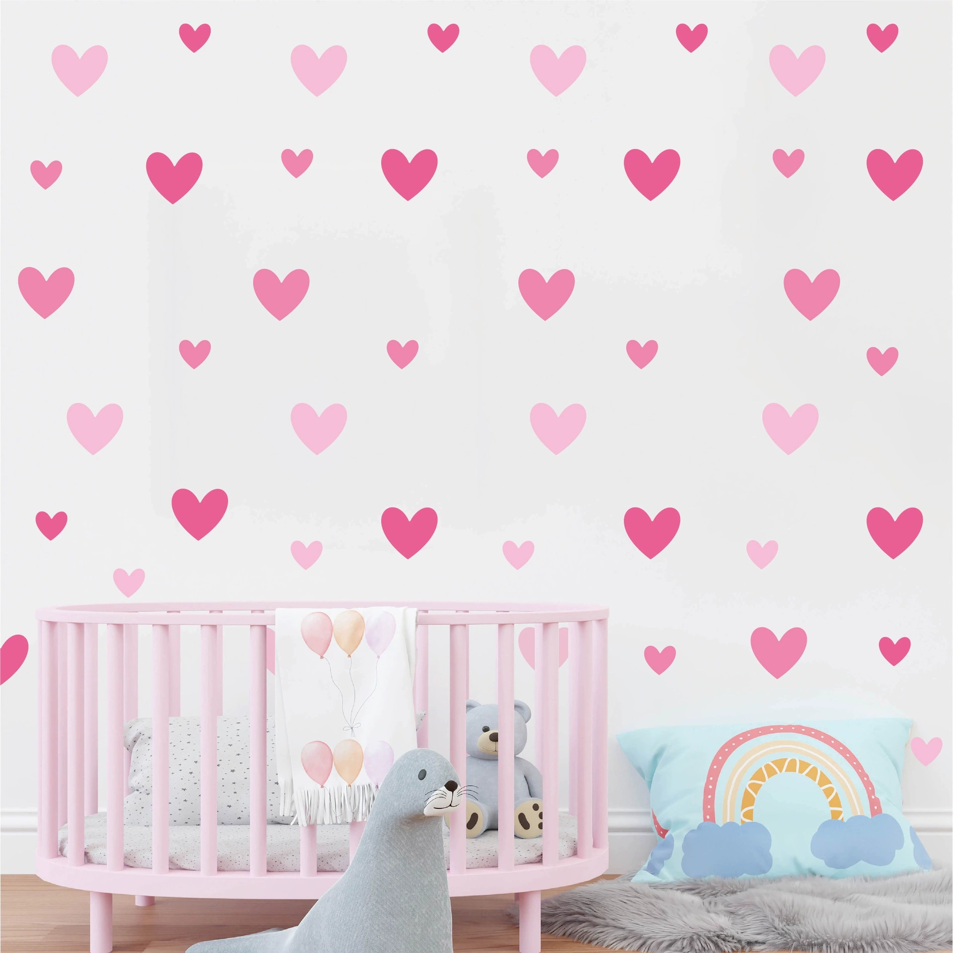 Baby Nursery Wallpaper Girl - 170 sztuk = 10 arkuszy Różowe