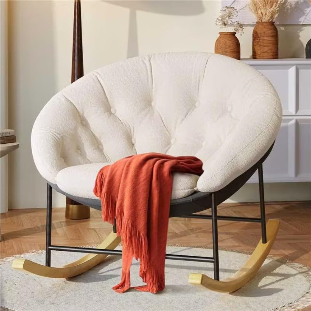 Rocking Chair Nursery - Szerokie krzesło bujane do pokoju dziecięcego,