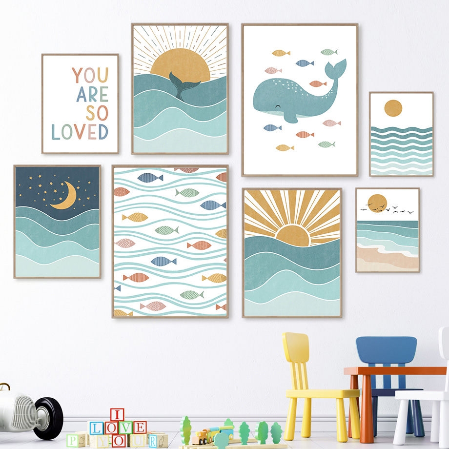 Baby Boy Nursery Quotes - Obraz na płótnie 2D Ryba Wieloryb