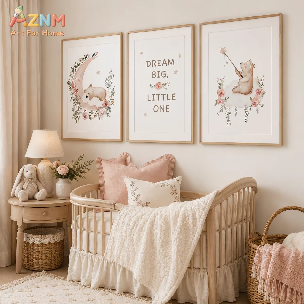 Baby Boy Nursery Quotes - AZNM Nursery Flower Wall Art, Uroczy