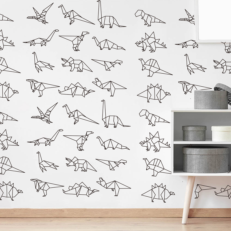 Baby Nursery Zoo Animals - Śliczne Origami dinozaury naklejka ścienna ze