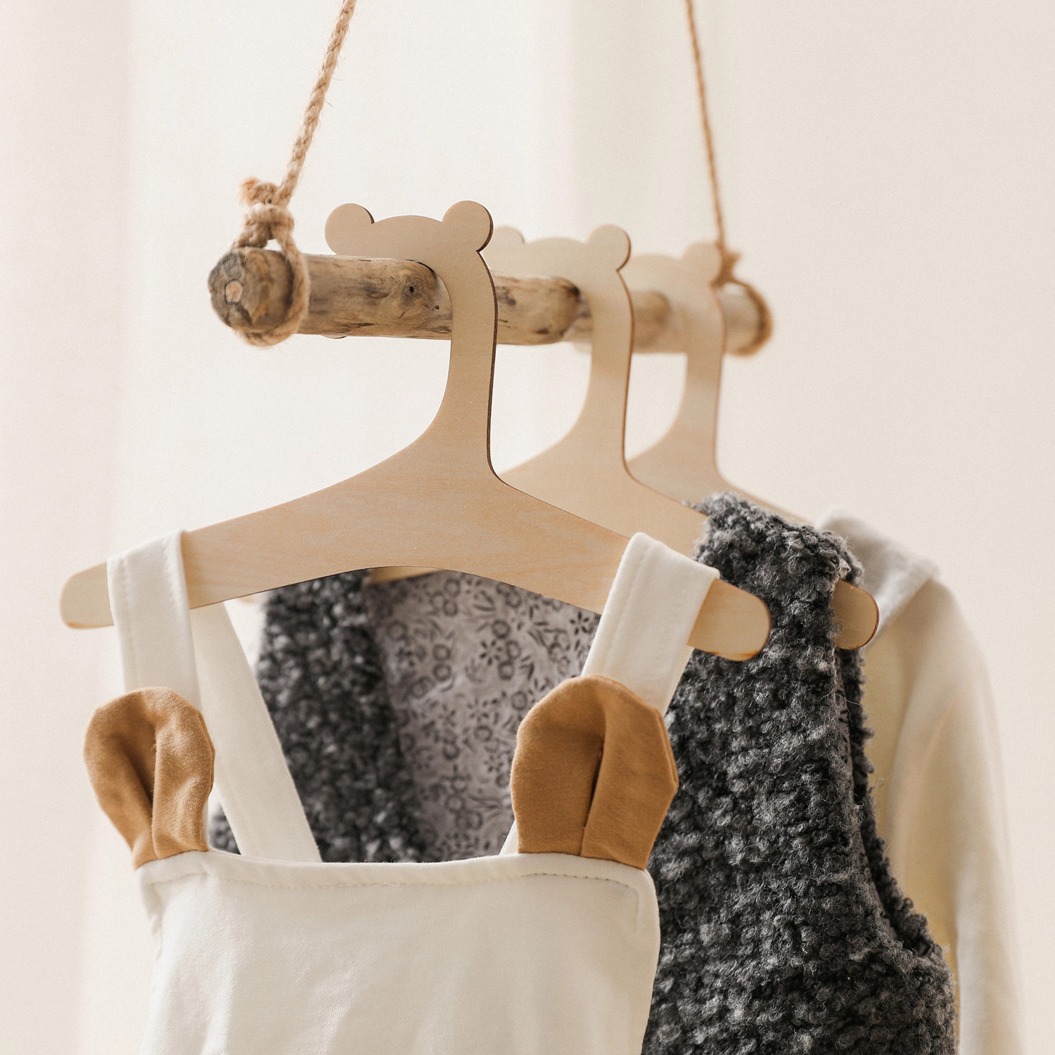 Baby Nursery Uniform - 5/10 szt. Drewniane wieszaki dla dzieci,