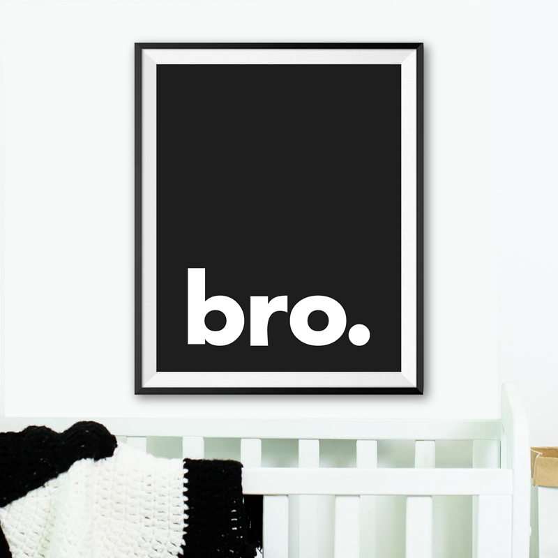 Baby Boy Nursery Quotes - Bracie. Drukuj minimalistyczny typografia plakat czarny