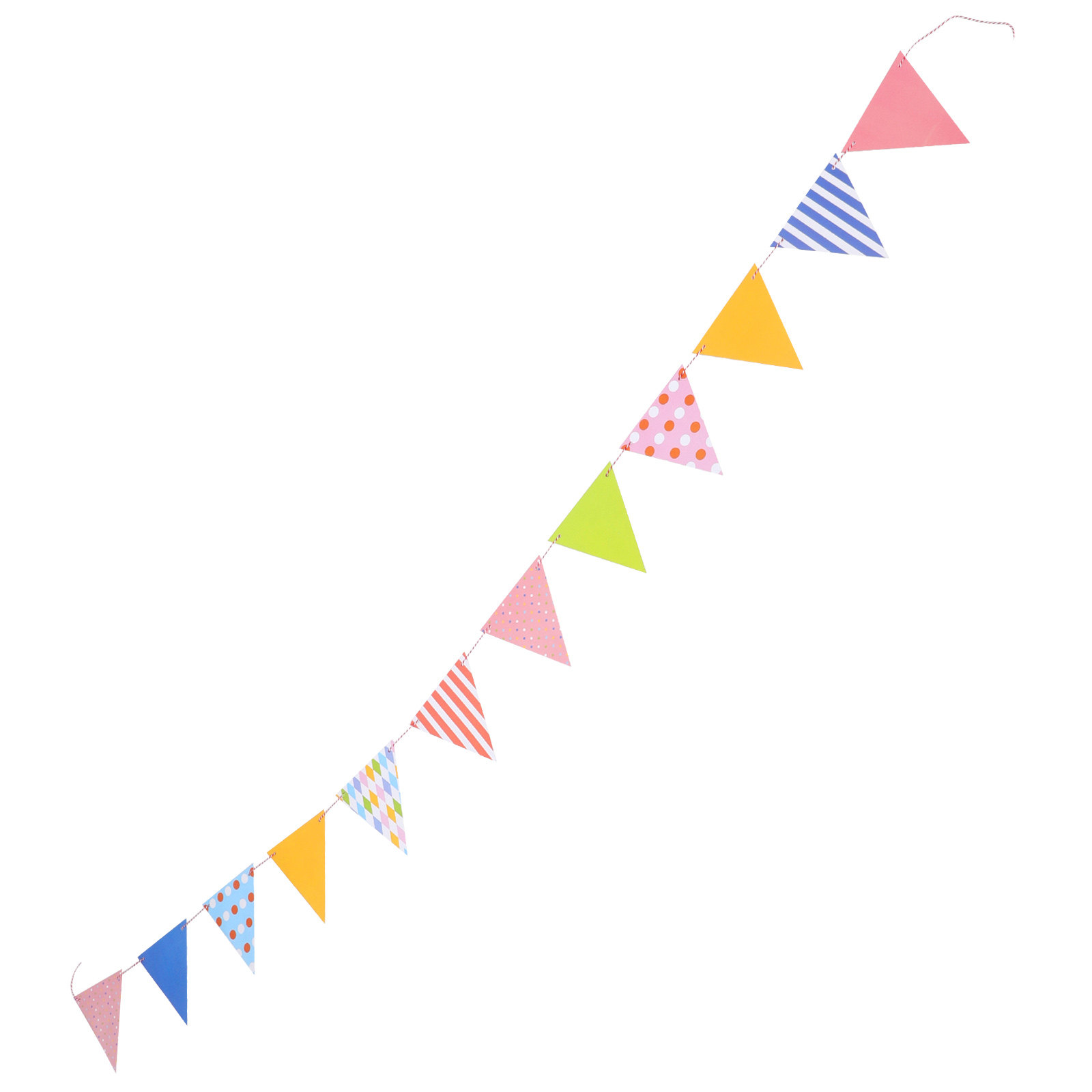 Baby Nursery Garland - Girlanda z trójkątnych papierowych flag, kolorowa