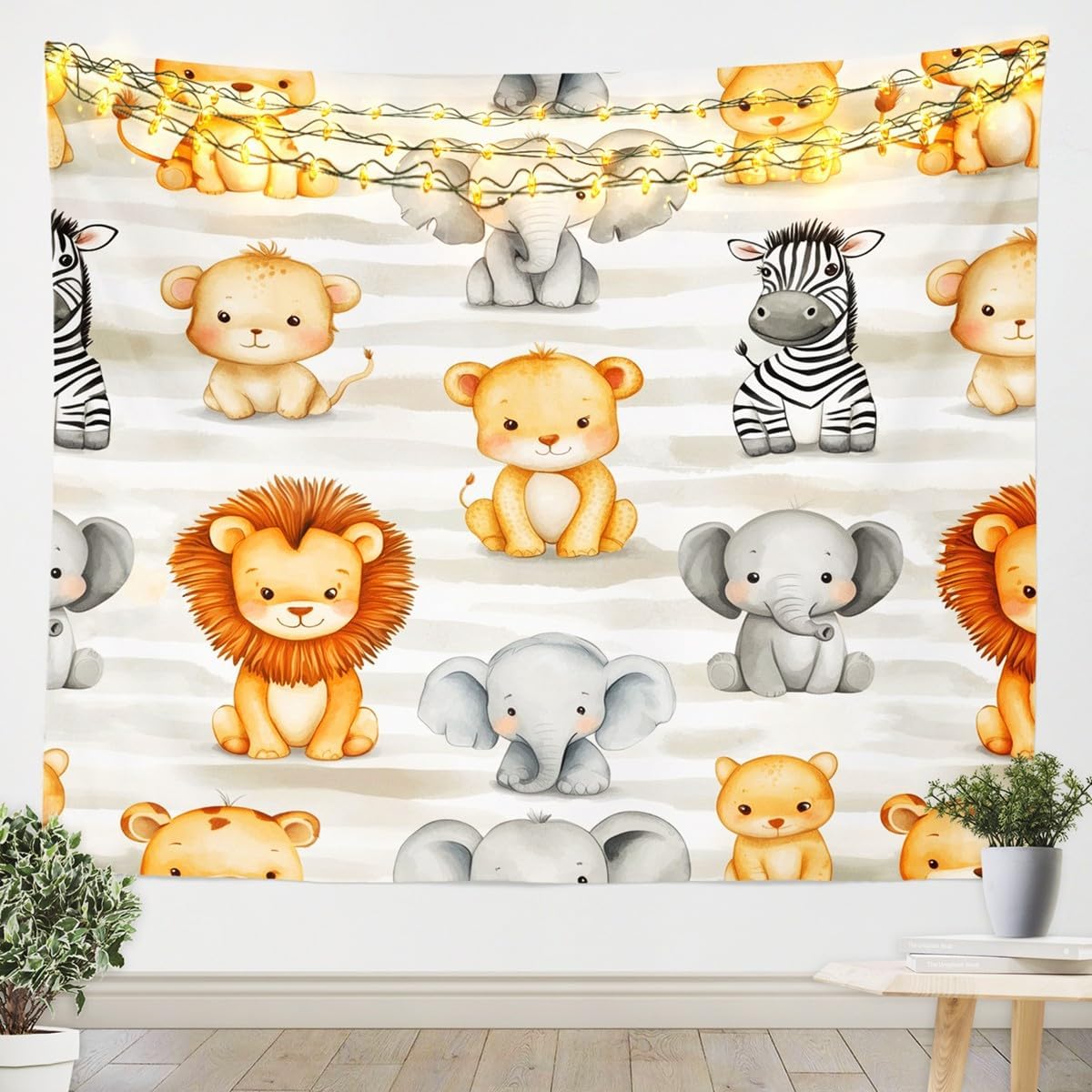 Baby Nursery Zoo Animals - Urocza gobelina z motywem safari i