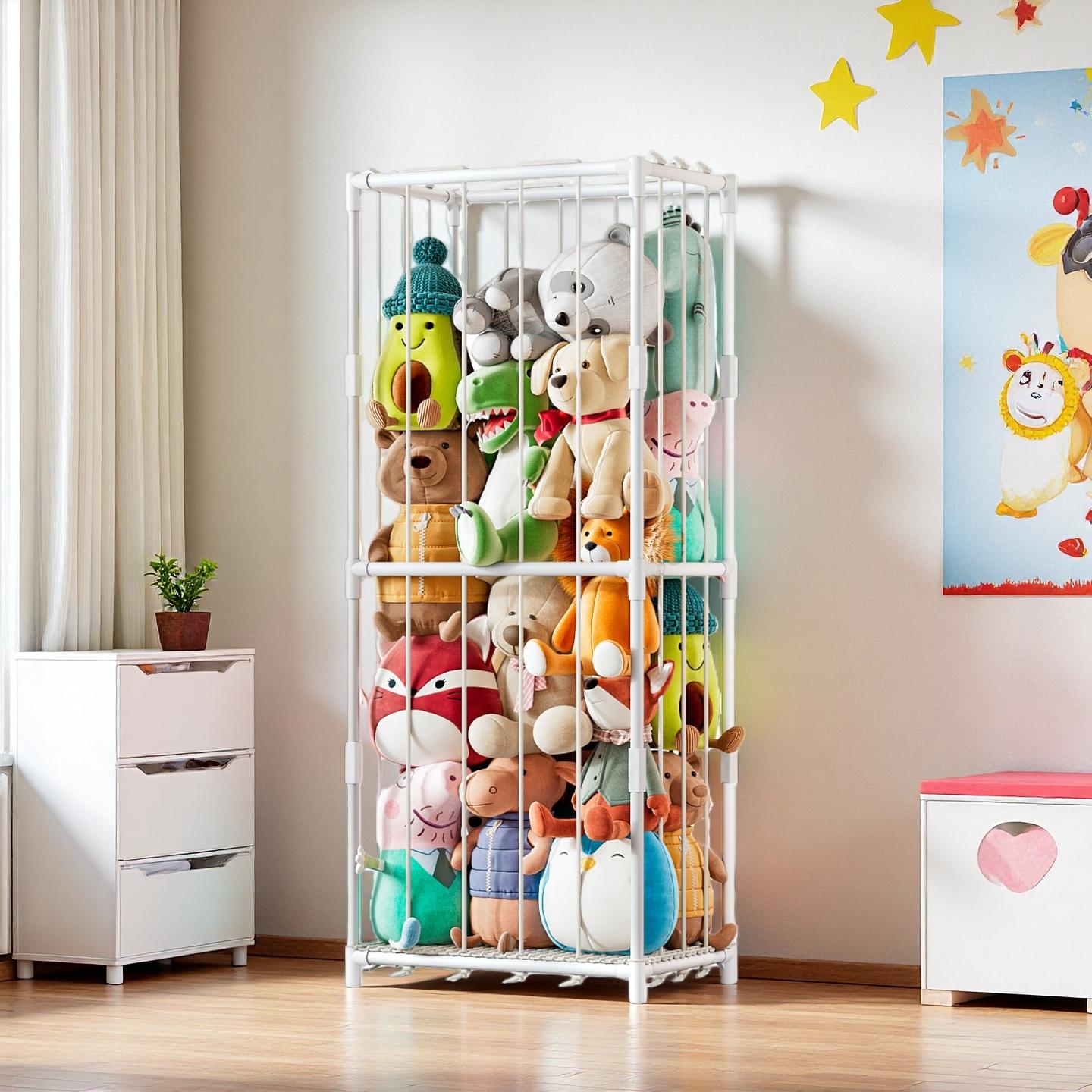Baby Nursery Zoo Animals - Pionowy organizer na pluszaki w stylu
