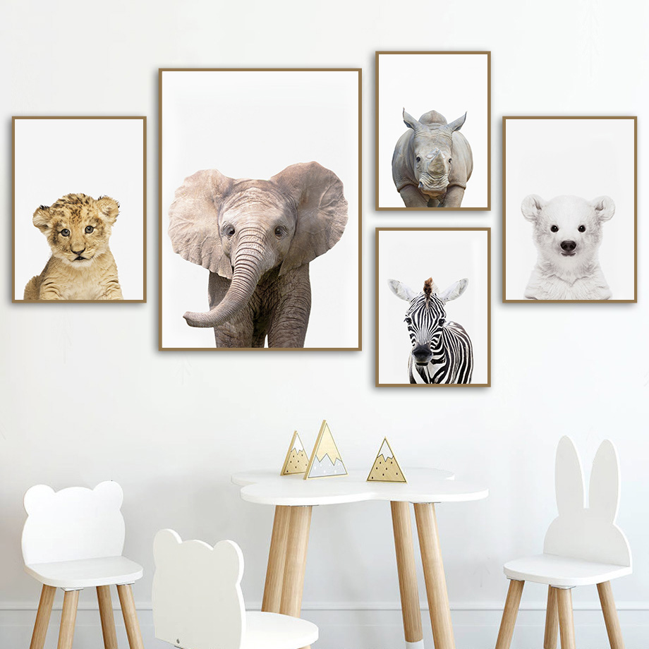 Baby Nursery Zoo Animals - Dekoracje Ścienne do Pokoju Dziecięcego Safari