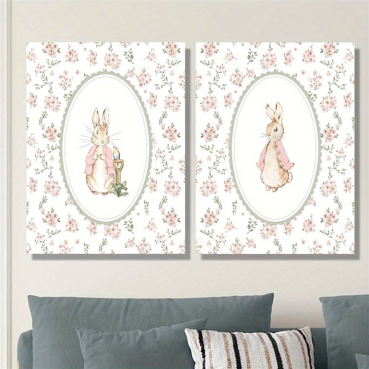 Baby Nursery Decor Girl - 2 szt. Retro Obraz na Płótnie