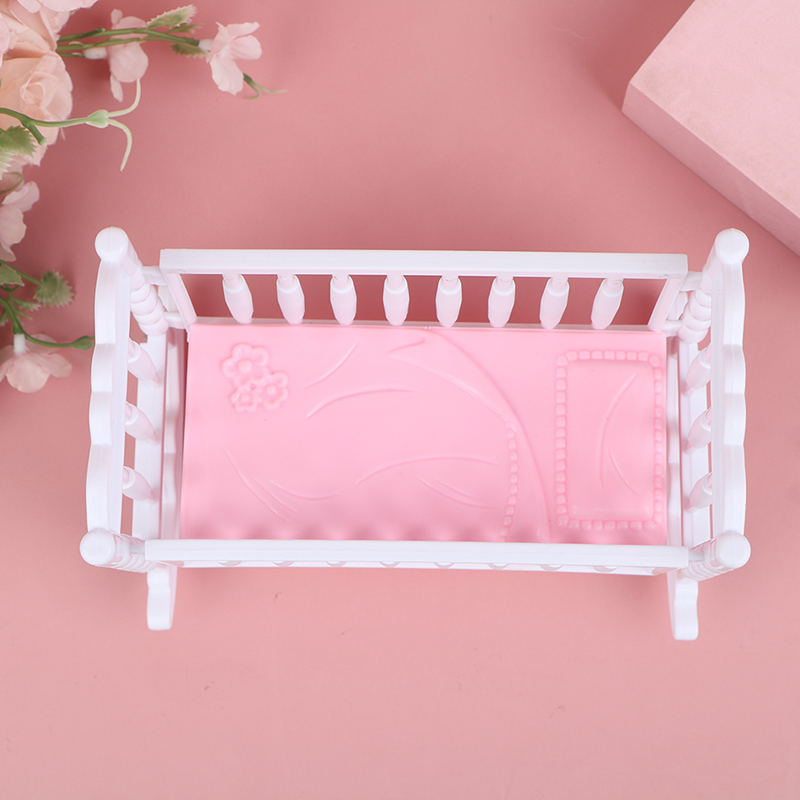 Baby Nursery Crib - Mini Grzechotka dla Niemowląt Różowo-Biała Zabawka