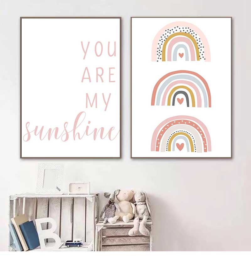 Baby Nursery You Are My Sunshine - Jesteś Moją Słończeczką Tęcza Obrazki na