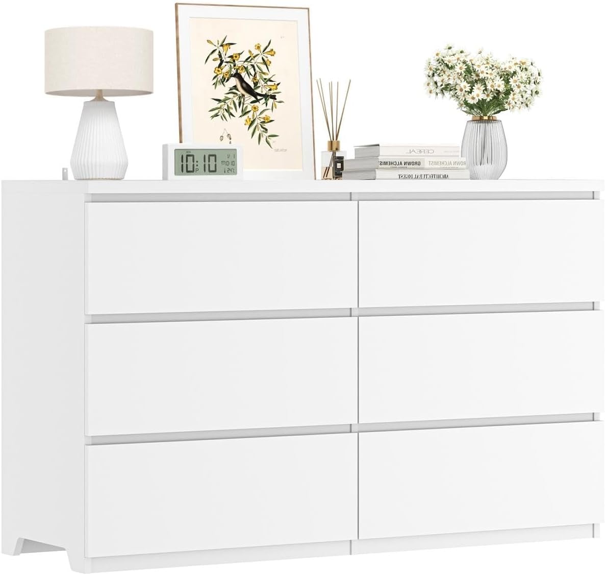 Drawer Dresser White - Komoda z białego drewna z 6