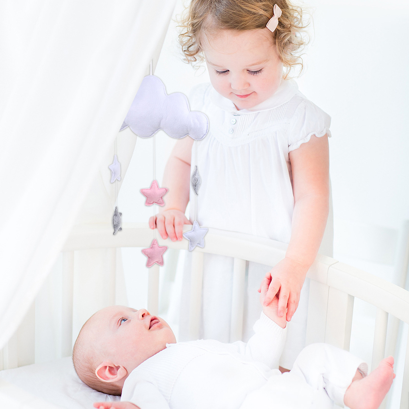 Baby Nursery Garland - 2 szt. Chmurki z deszczkami, urocze