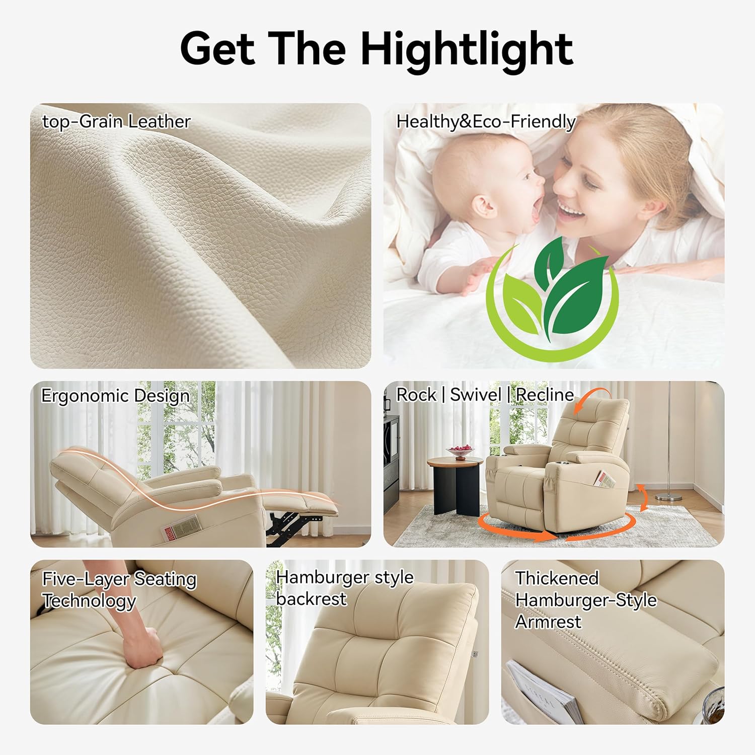 # Skórzany fotel rozkładany, o – Rocking Chair Nursery recenzja i cena