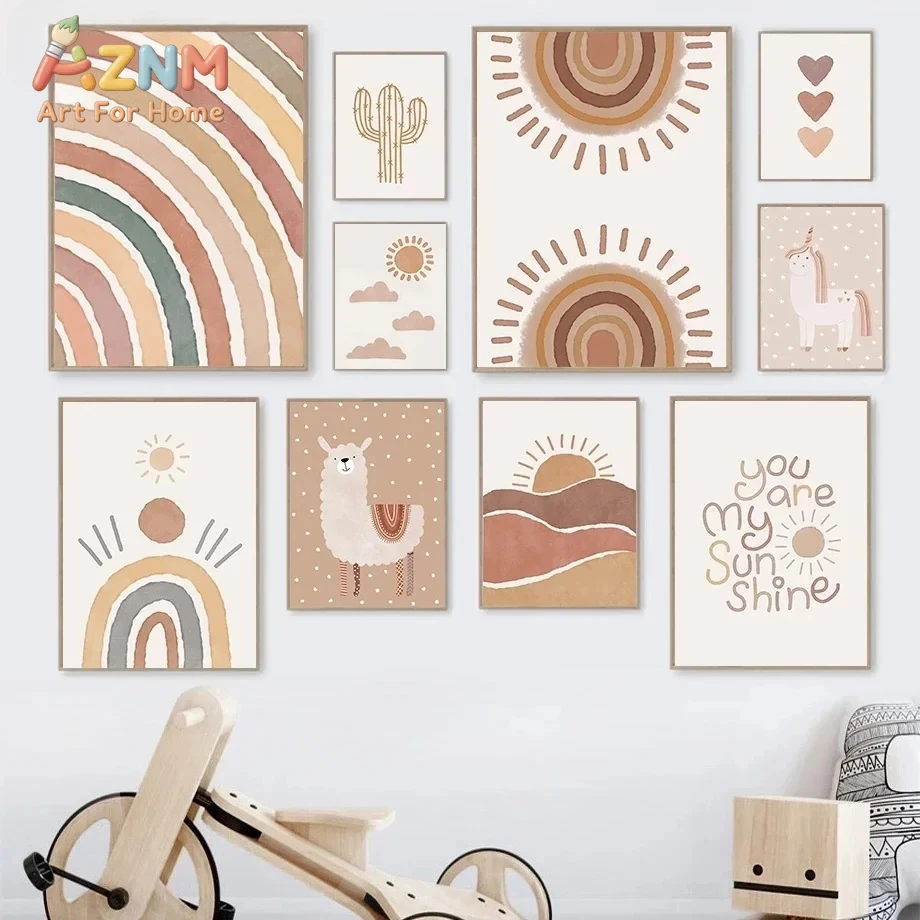 AZNM Boho Neutralny Obraz na P – Baby Nursery You Are My Sunshine recenzja i cena