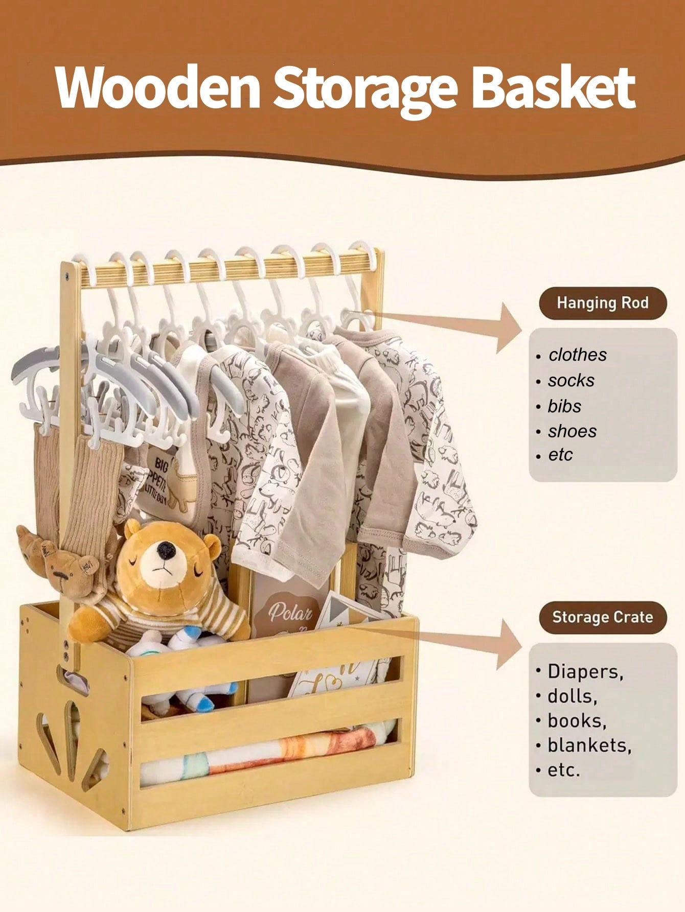 Pojemnik z drewna naturalnego  – Baby Nursery Unit recenzja i cena