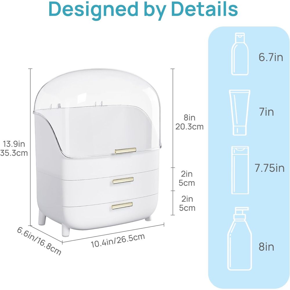 3-poziomowy organizer na kosme – Drawer Dresser White recenzja i cena