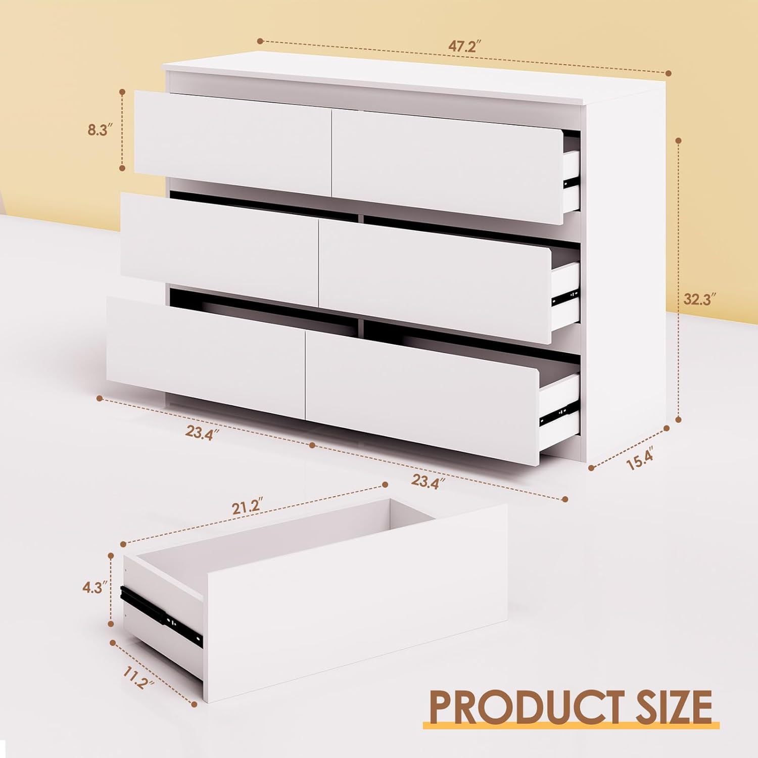 Biała drewniana komoda do sypi – Drawer Dresser White recenzja i cena