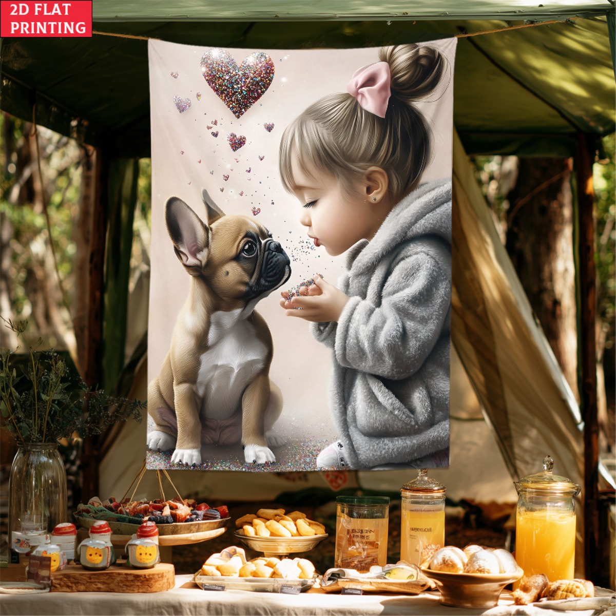 Dziewczyna z szczeniakiem buld – Baby Nursery Decor Girl recenzja i cena