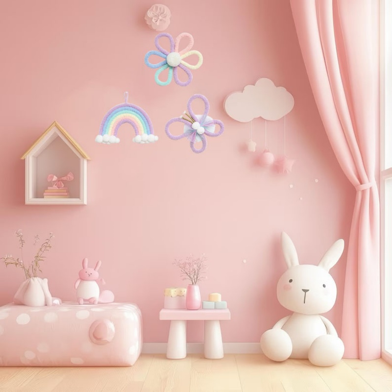 Nordycka tęczowa stokrotka, kw – Baby Nursery Decor Girl recenzja i cena