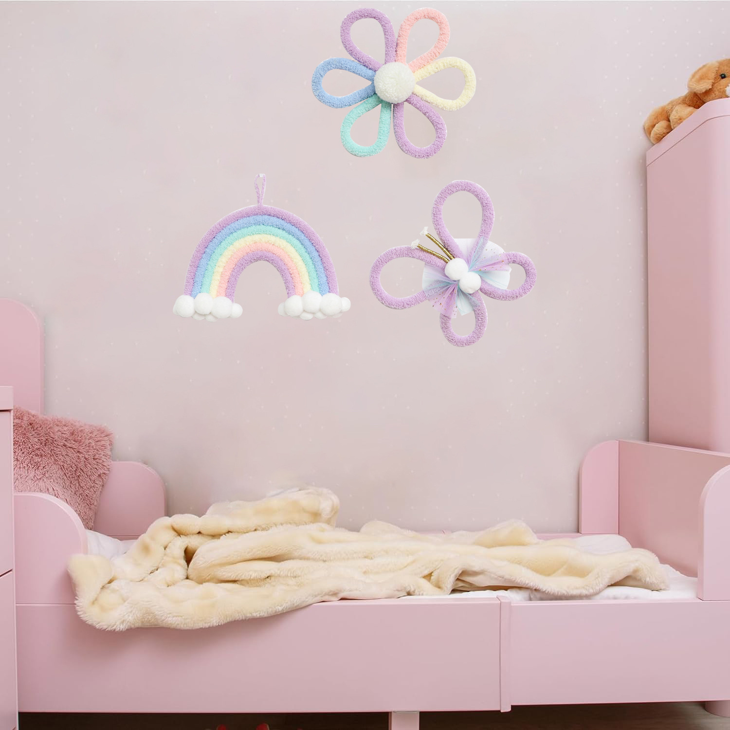 Nordycka tęczowa stokrotka, kw – Baby Nursery Decor Girl recenzja i cena