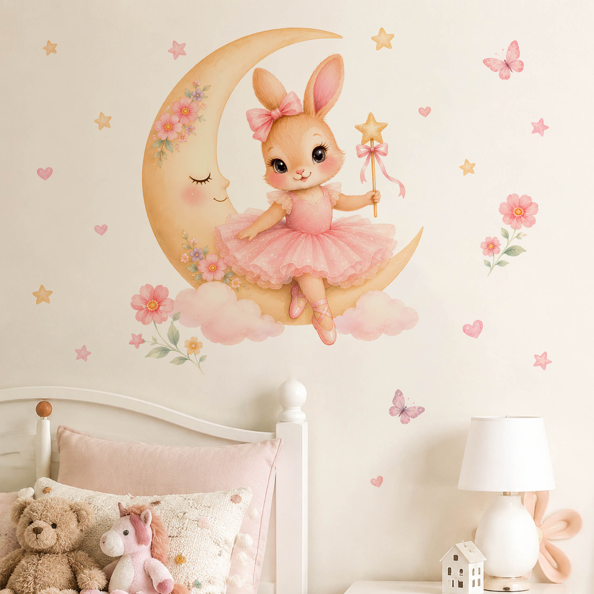 Naklejki ścienne akwarelowe: B – Baby Nursery Decor Girl recenzja i cena