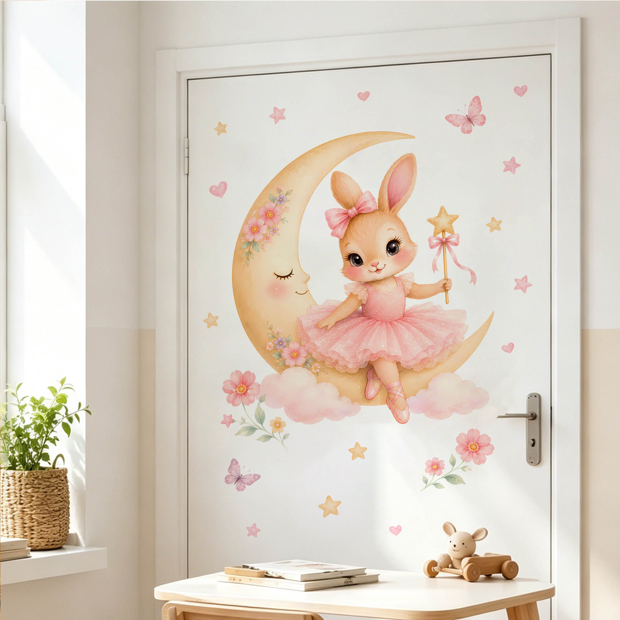 Naklejki ścienne akwarelowe: B – Baby Nursery Decor Girl recenzja i cena