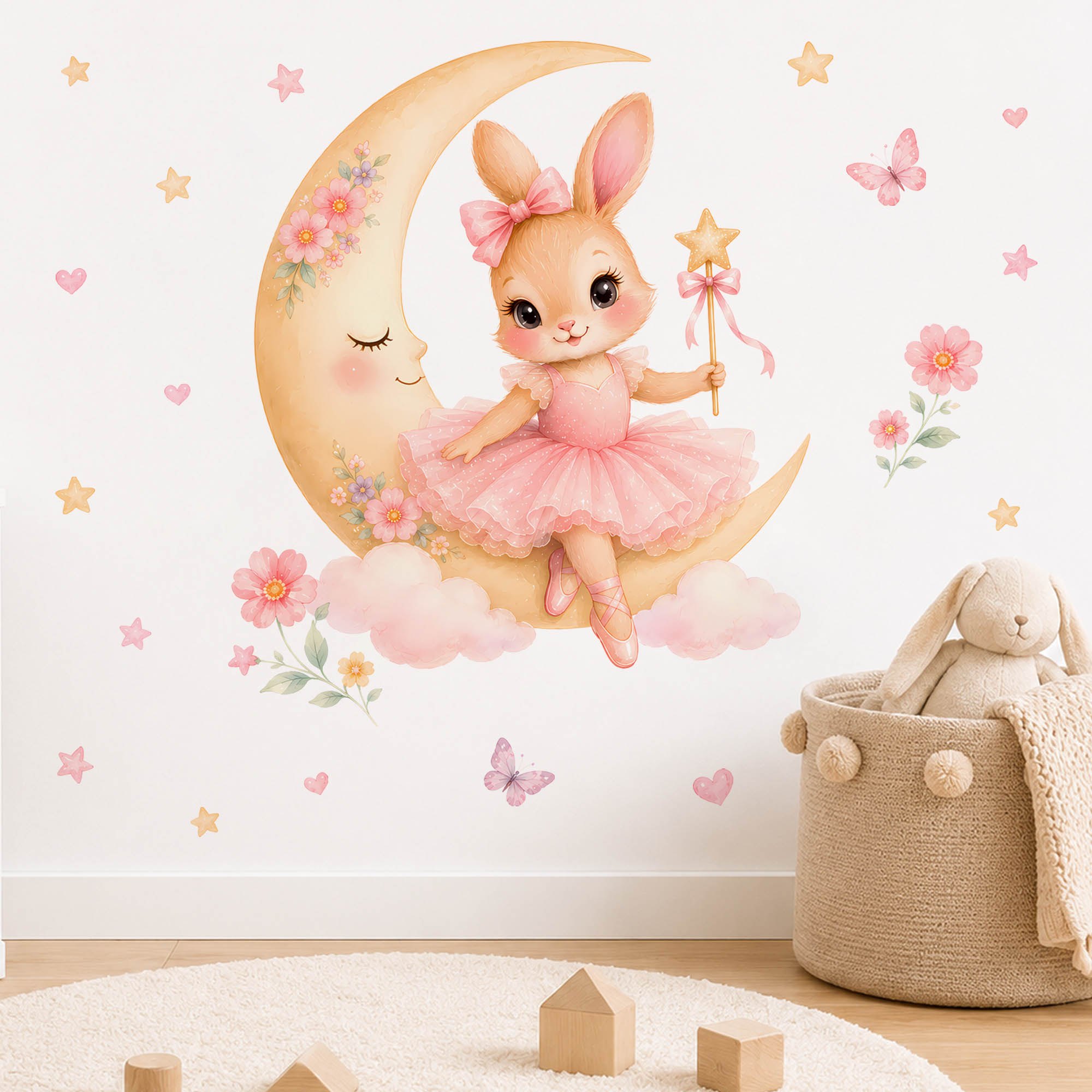 Naklejki ścienne akwarelowe: B – Baby Nursery Decor Girl recenzja i cena