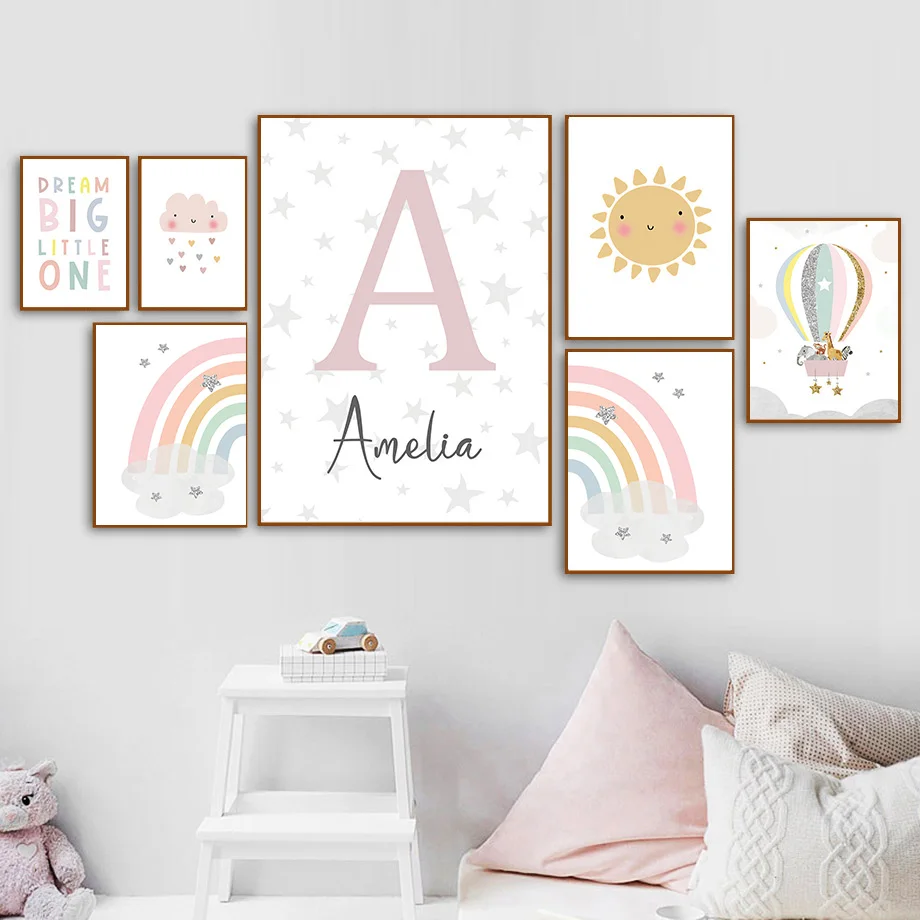 Żyrafa Słoń Balon Słońce Tęcza – Baby Nursery Decor Girl recenzja i cena