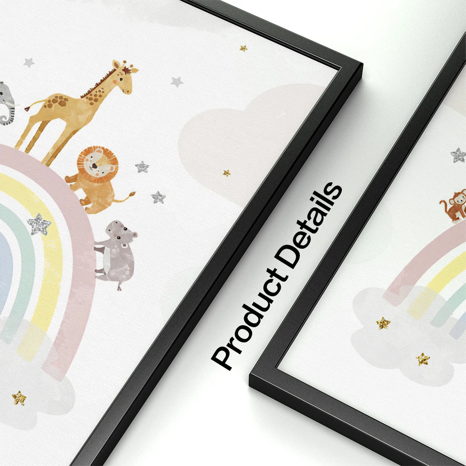 Żyrafa Słoń Balon Słońce Tęcza – Baby Nursery Decor Girl recenzja i cena