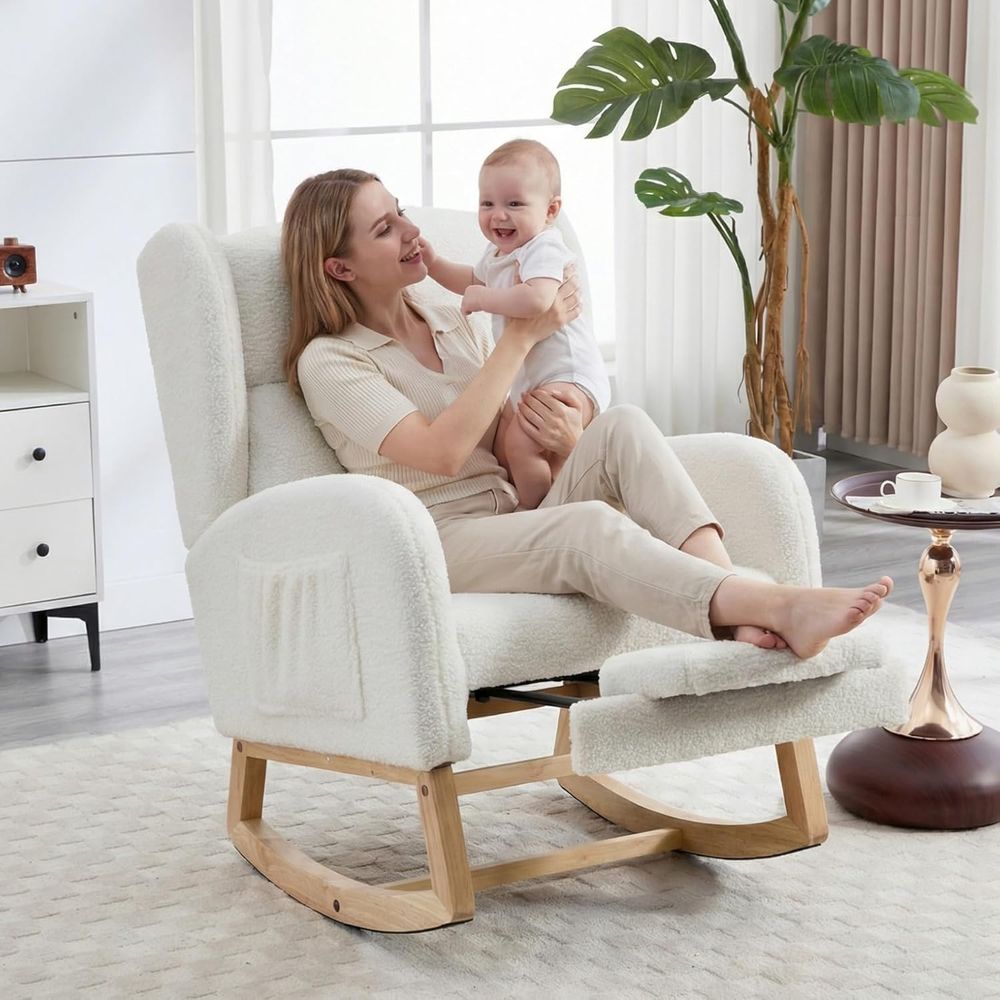 Fotel bujany tapicerowany do p – Rocking Chair Nursery recenzja i cena