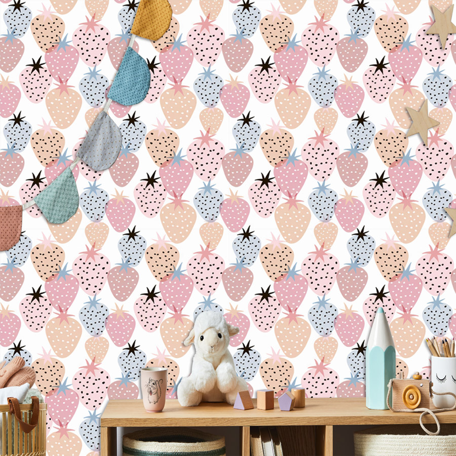 12+ Urocza tapeta z truskawkow – Baby Nursery Wallpaper Girl recenzja i cena