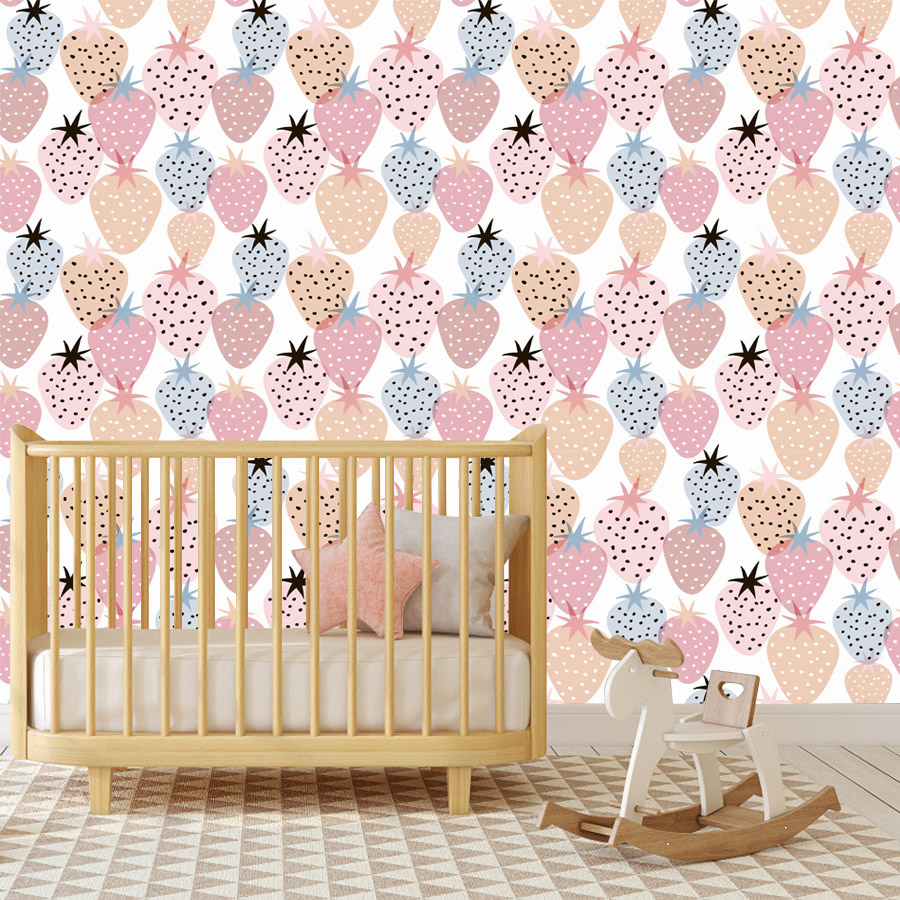 12+ Urocza tapeta z truskawkow – Baby Nursery Wallpaper Girl recenzja i cena