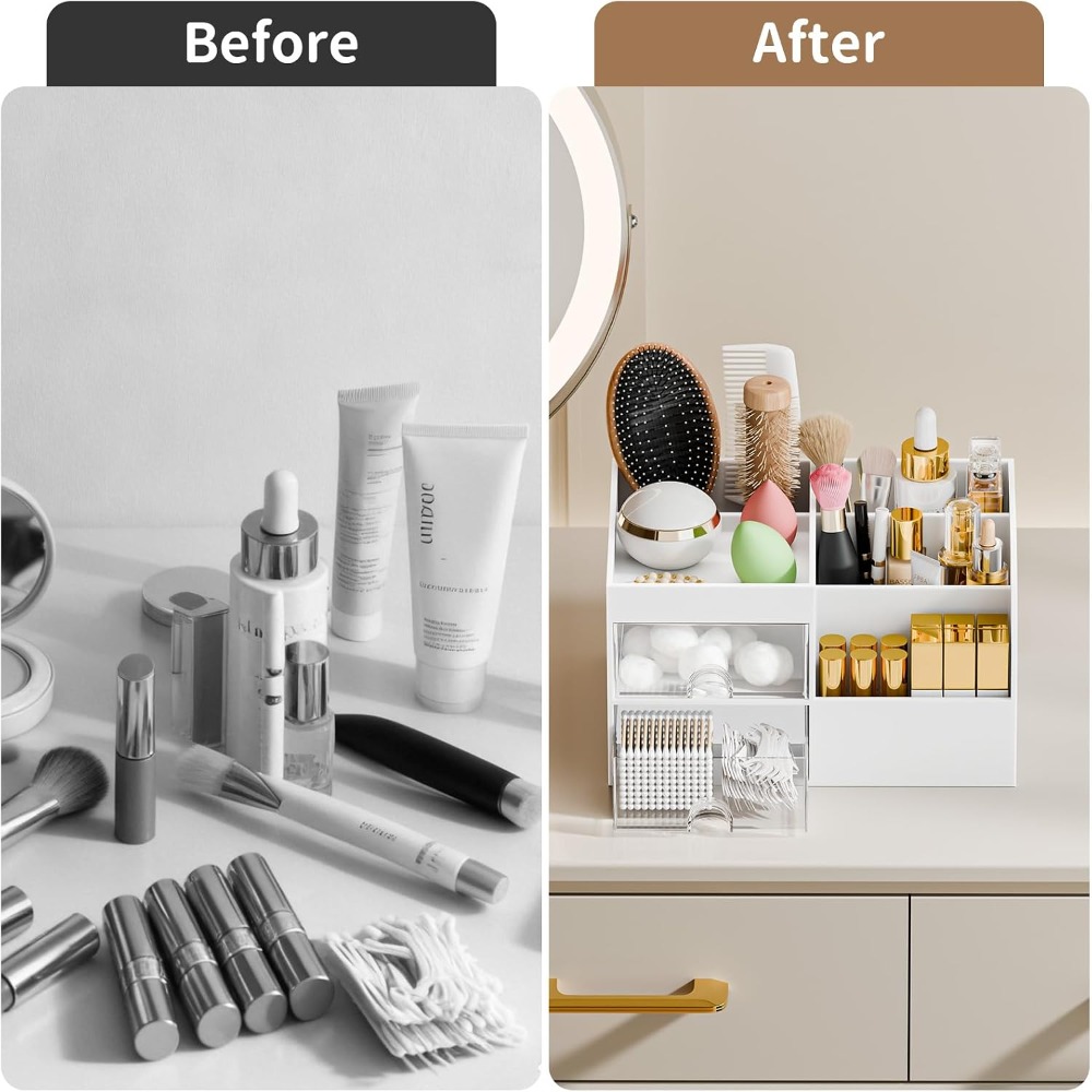 Organizer na kosmetyki z 2 szu – Drawer Dresser White recenzja i cena