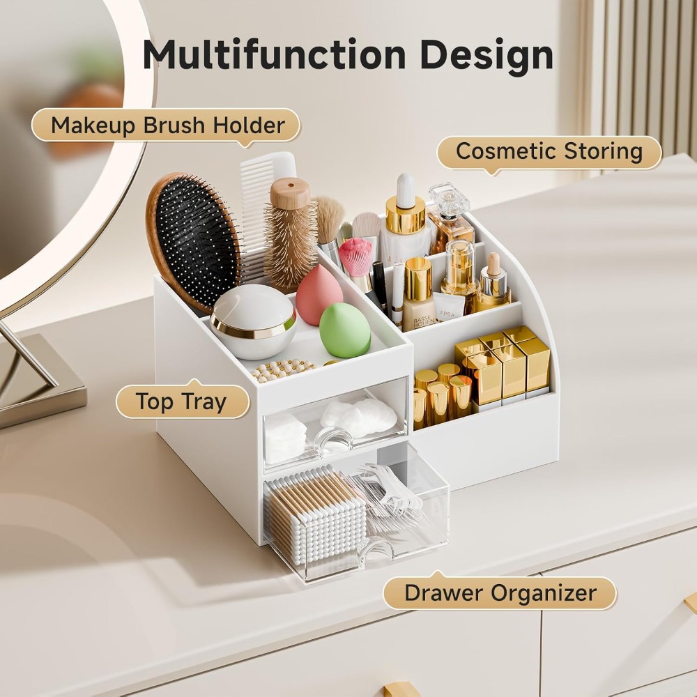 Organizer na kosmetyki z 2 szu – Drawer Dresser White recenzja i cena