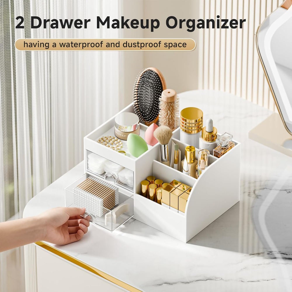 Organizer na kosmetyki z 2 szu – Drawer Dresser White recenzja i cena