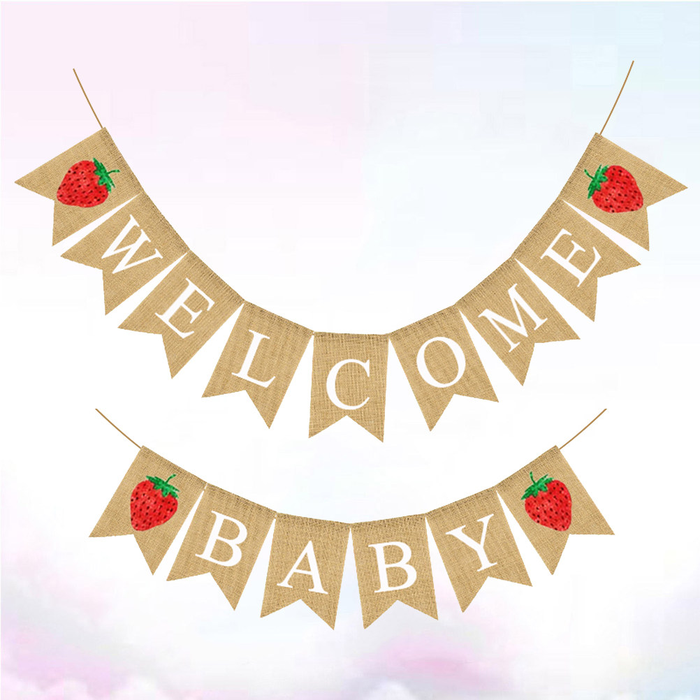 Baner lniany na baby shower z  – Baby Nursery Garland recenzja i cena