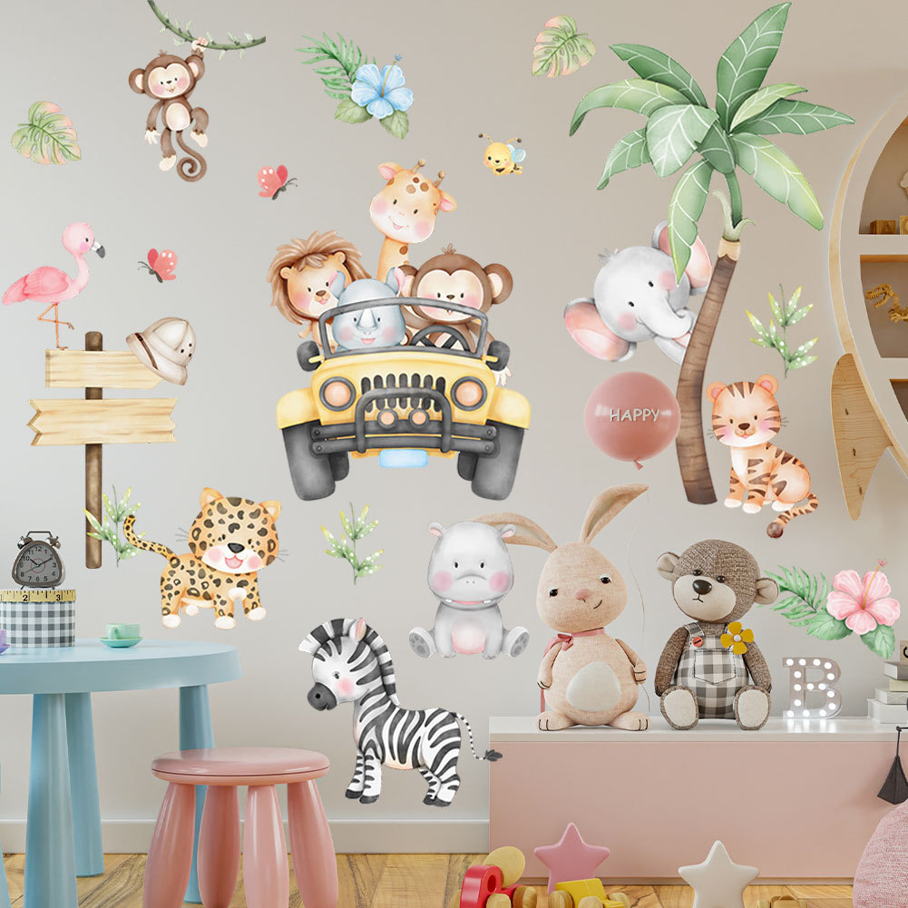 Naklejka ścienna do pokoju dzi – Baby Nursery Zoo Animals recenzja i cena