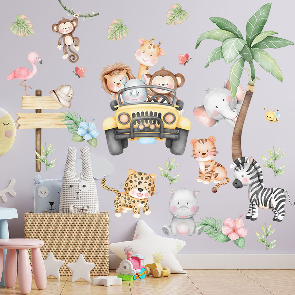 Naklejka ścienna do pokoju dzi – Baby Nursery Zoo Animals recenzja i cena