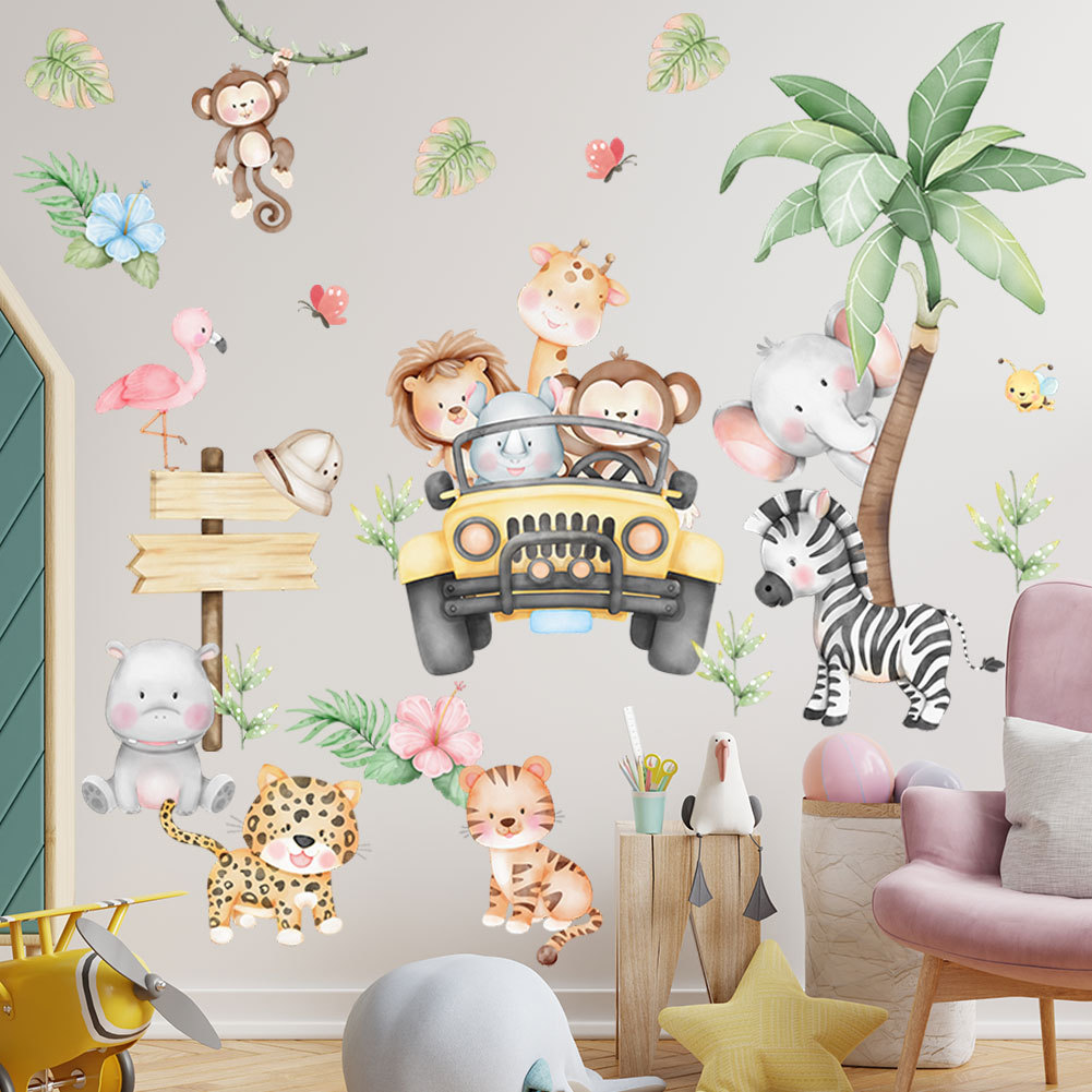 Naklejka ścienna do pokoju dzi – Baby Nursery Zoo Animals recenzja i cena