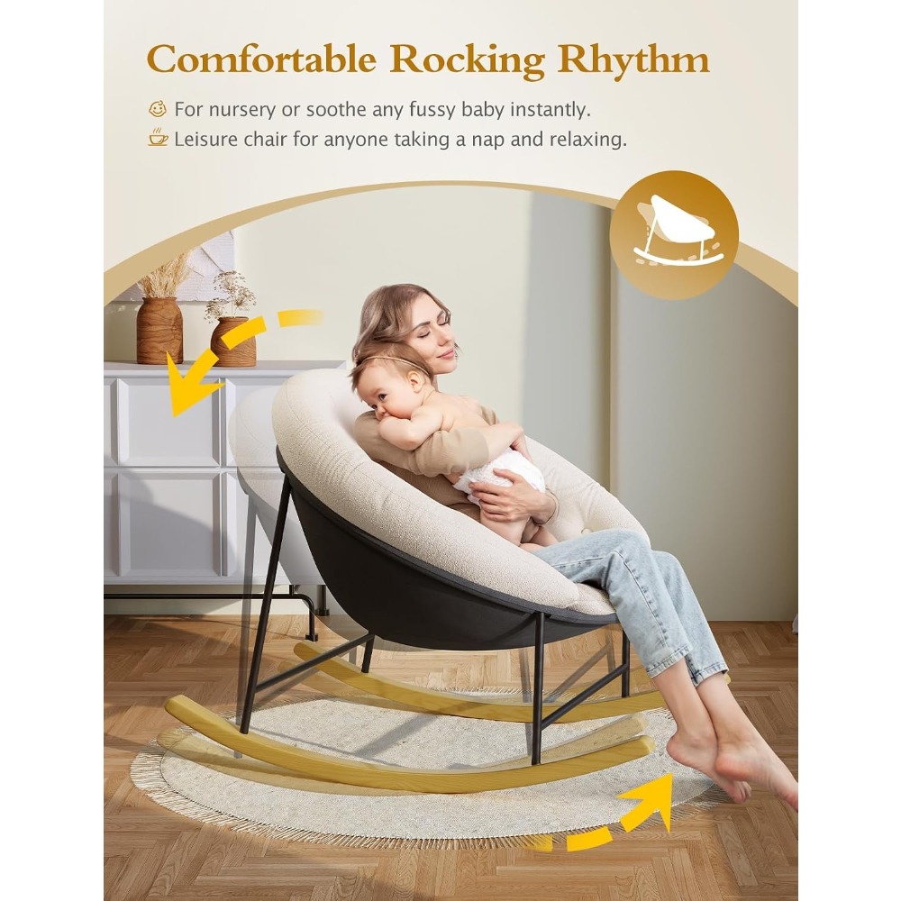 Szerokie krzesło bujane do pok – Rocking Chair Nursery recenzja i cena