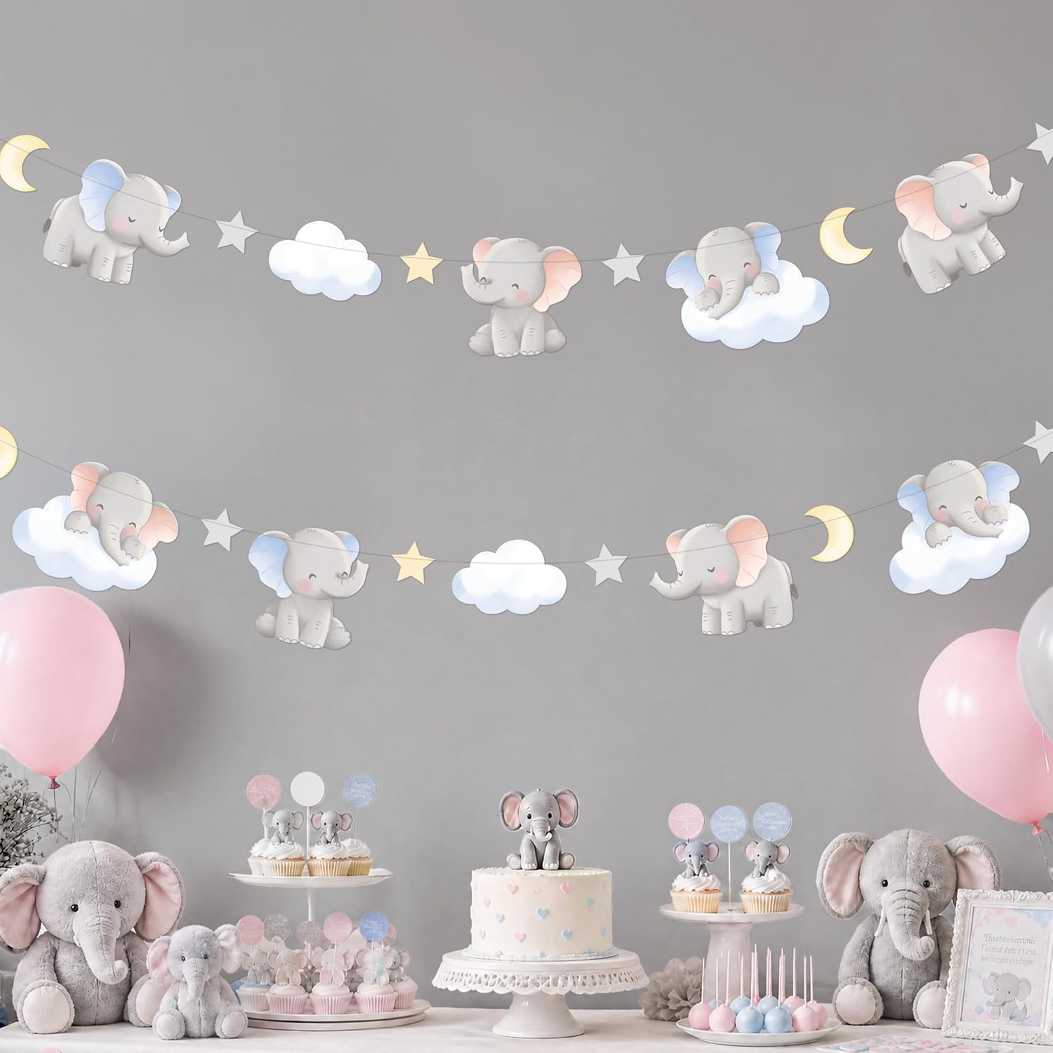 2 szt. Urocza girlanda ze słon – Baby Nursery Garland recenzja i cena