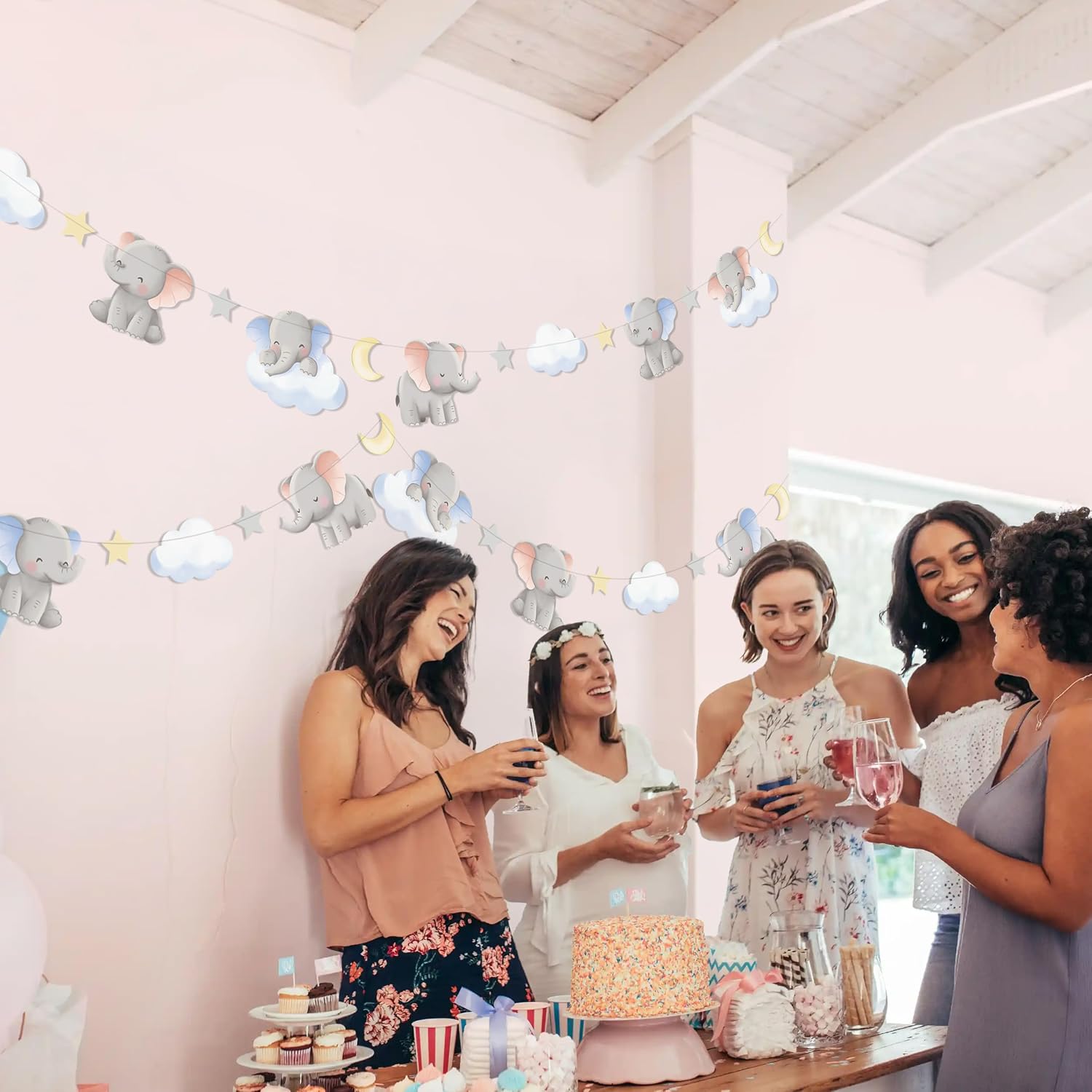 2 szt. Urocza girlanda ze słon – Baby Nursery Garland recenzja i cena