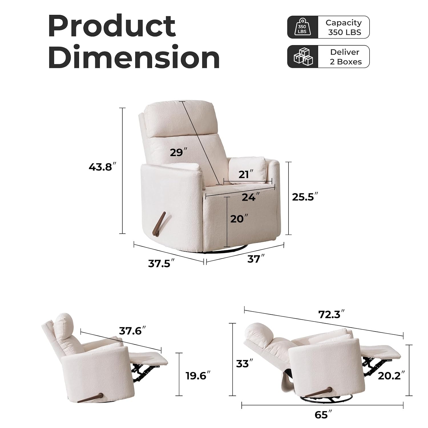 Duży obrotowy fotel rozkładany – Rocking Chair Nursery recenzja i cena