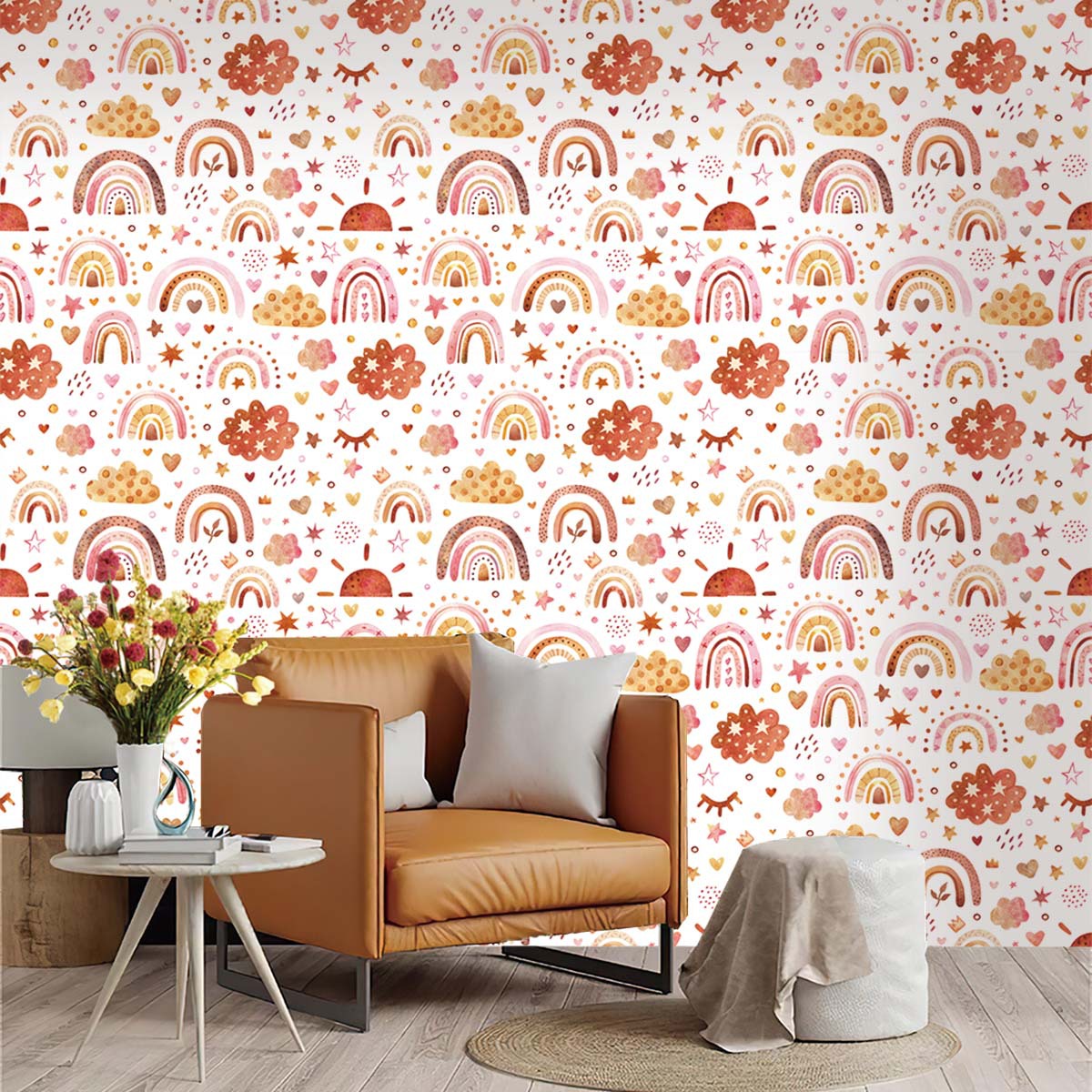 Tapeta tęczowa samoprzylepna d – Baby Nursery Wallpaper Girl recenzja i cena