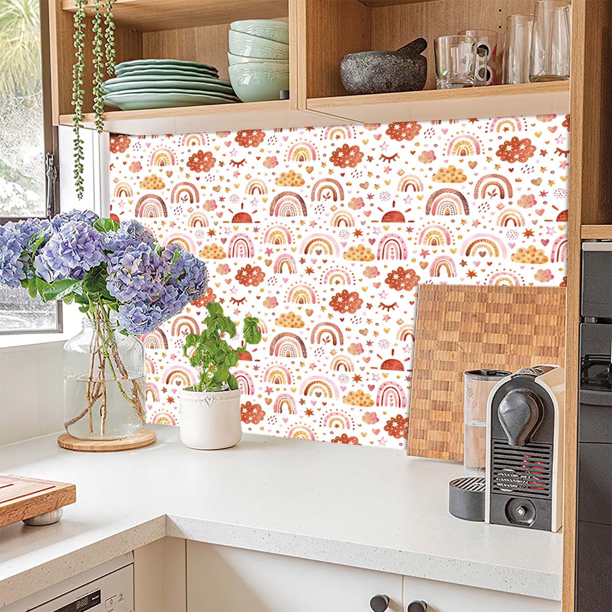 Tapeta tęczowa samoprzylepna d – Baby Nursery Wallpaper Girl recenzja i cena